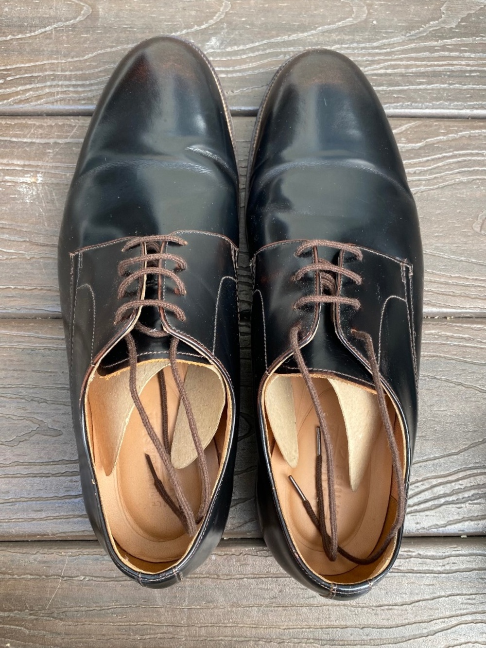 Johnston & Murphy Melton Black Leather Cap Toe Oxford 9.5 D 22-2981